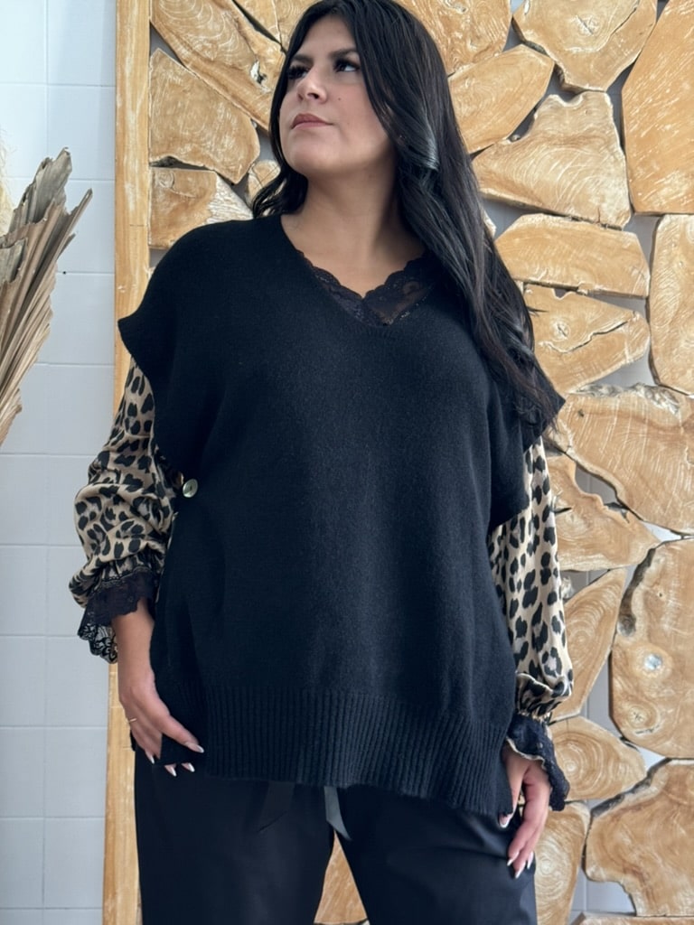 Pull Paula noir -Grande Taille